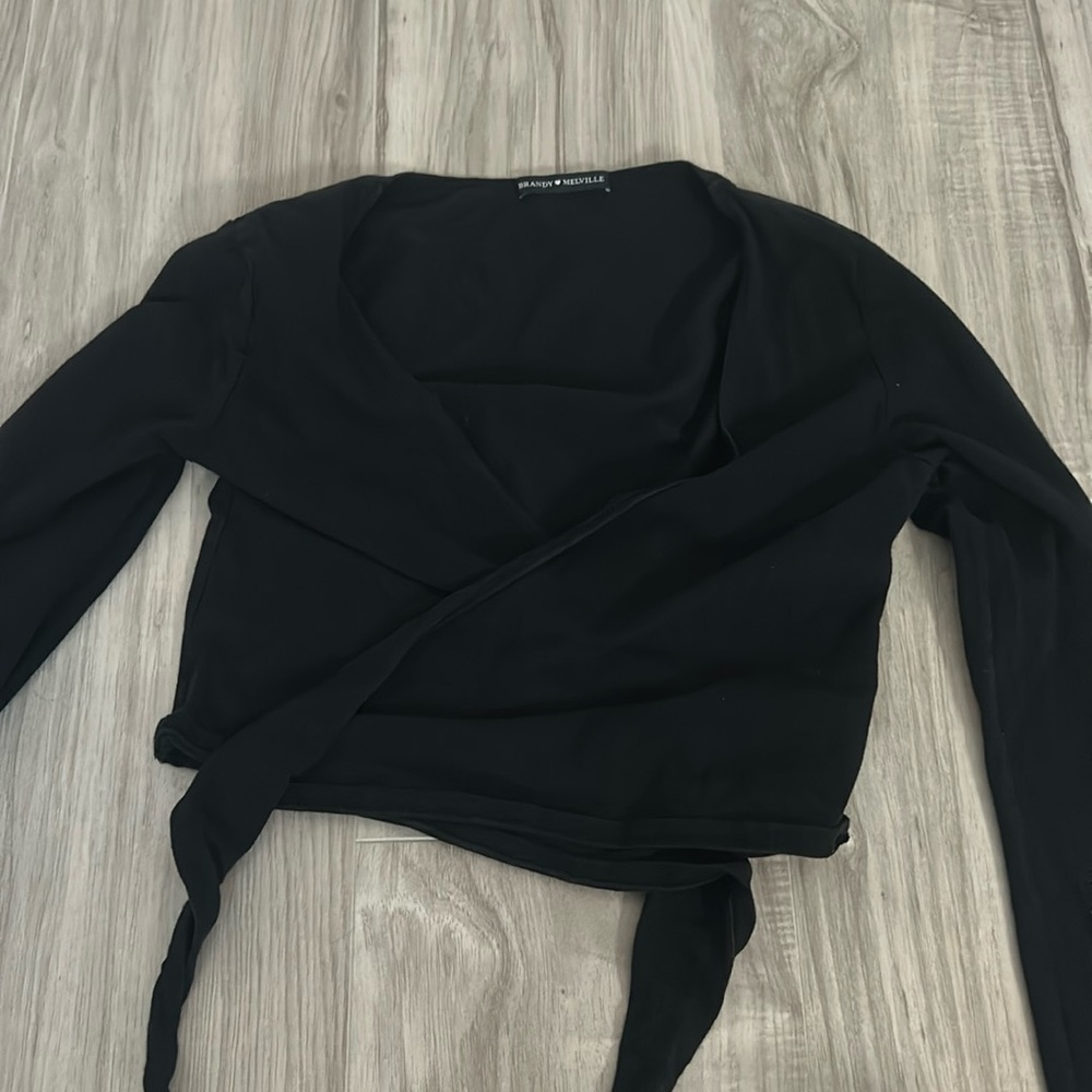 Brandy wrap long sleeve crop top